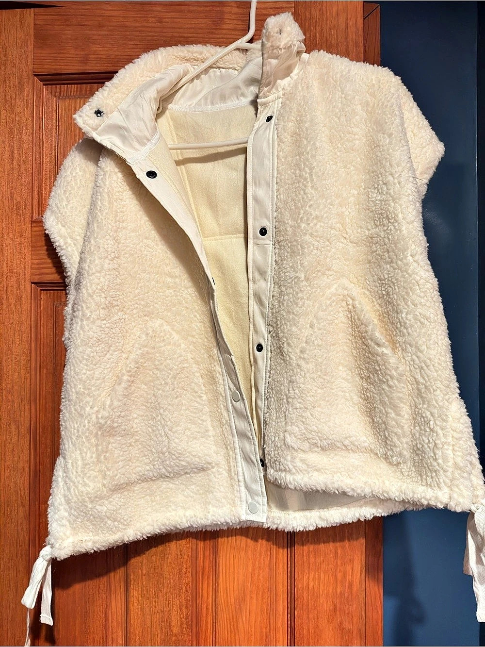 Fashion Nova Cream Sherpa Vest NWT